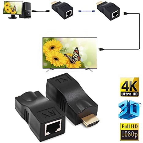 [Mã ELORDER5 giảm 10k đơn 20k] Bộ chuyển HDMI To LAN 30M - Đầu chuyển VGA To LAN thiết bị kéo dài mạng Lan