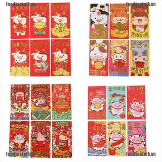 Set 6 Bao Lì Xì May Mắn Phong Cách Trung Hoa 2021