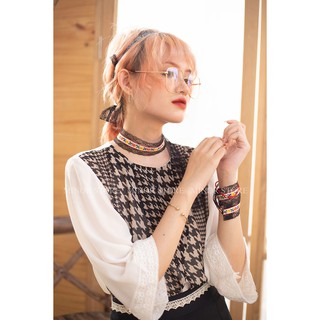 ÁO KIỂU PHỐI HỌA TIẾT NÂU [MINOR COSY]