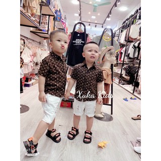 Áo sơ mi lụa cao cấp cho bé 8-16kg
