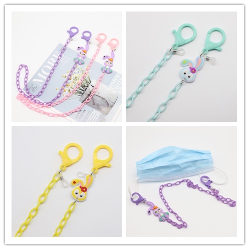 Dây Đeo Mắt Kính Acrylic Phối Mặt Hình Thỏ Hoạt Hình Nhiều Màu Sắc