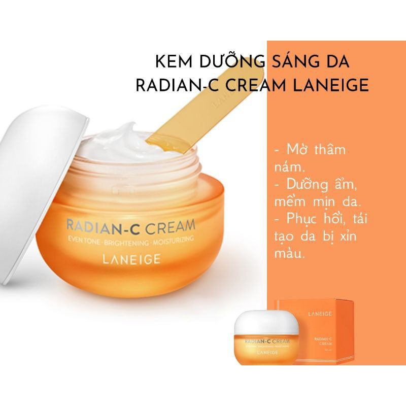 Kem dưỡng trắng da làm mờ đốm nâu LANEIGE RADIAN-C CREAM 50ML | BigBuy360 - bigbuy360.vn