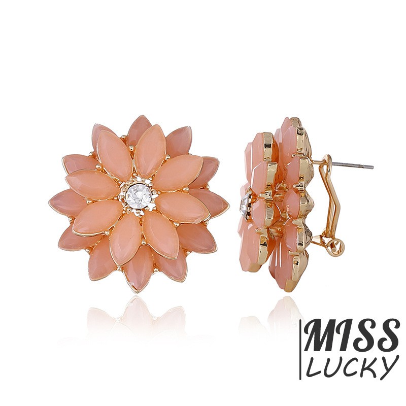 Bông tai đinh tán hình hoa cúc Bohemia sang trọng chất lượng cao