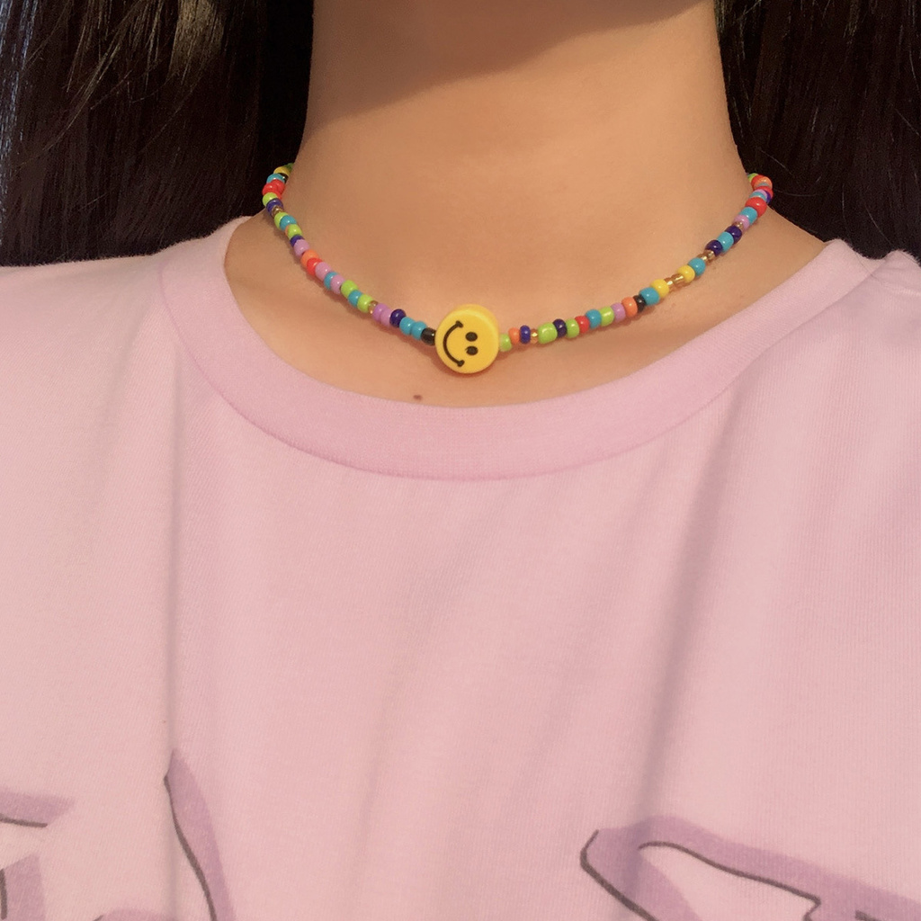 IF ME Vòng cổ chuỗi hạt mặt tròn phong cách Blackpink thời trang