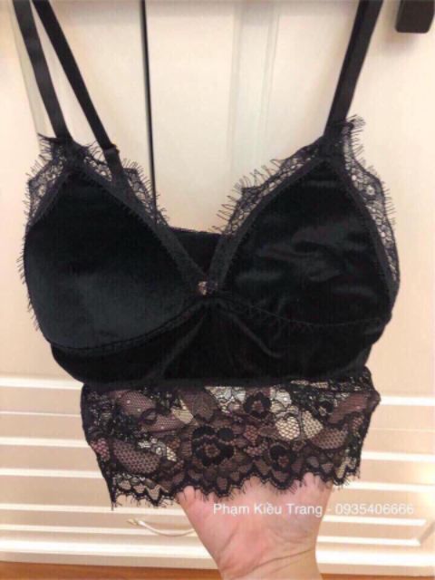 Áo bra nhung viền ren hàng Quảng Châu