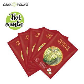 Combo 5 Mặt Nạ Sinh Học Cấp Ẩm, Chống Lão Hóa Hàn Quốc Cana Premium Noni 1 hộp/10 miếng