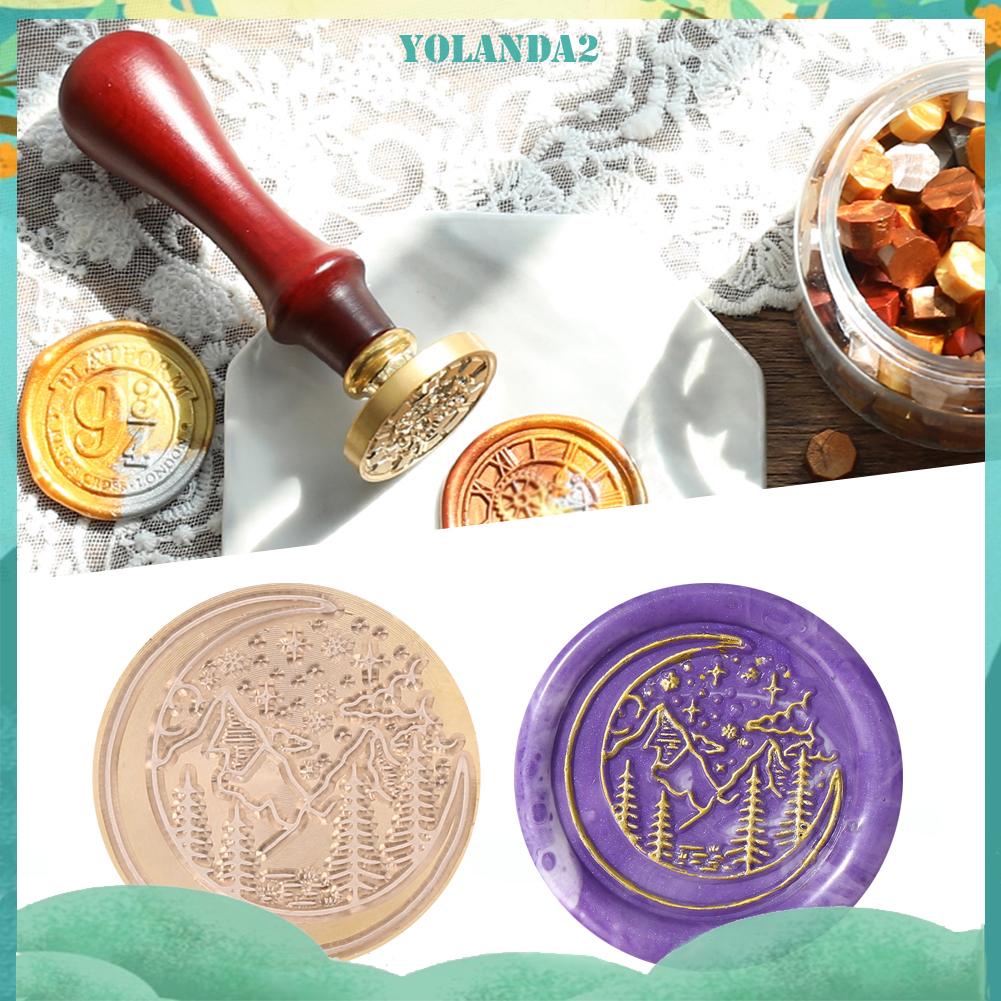 Con dấu sáp niêm phong thiệp hình mặt trăng cổ điển DIY