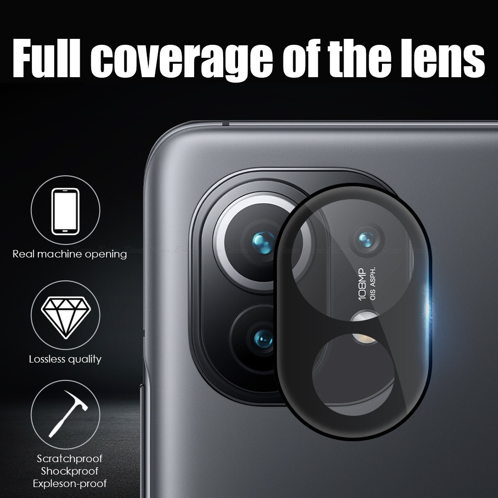 Kính Cường Lực 3D Viền Cong Bảo Vệ Camera Cho Xiaomi Mi 12 12S 12T 12X 11 Lite 5G NE Ultra 11X 11i