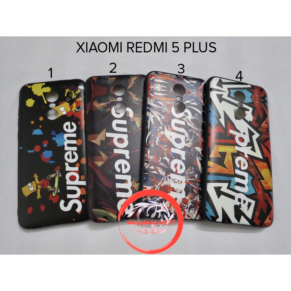 [Freeship toàn quốc từ 50k] XIAOMI REDMI 5 PLUS ỐP LƯNG DẺO IN HÌNH SUPREME CÁ TÍNH