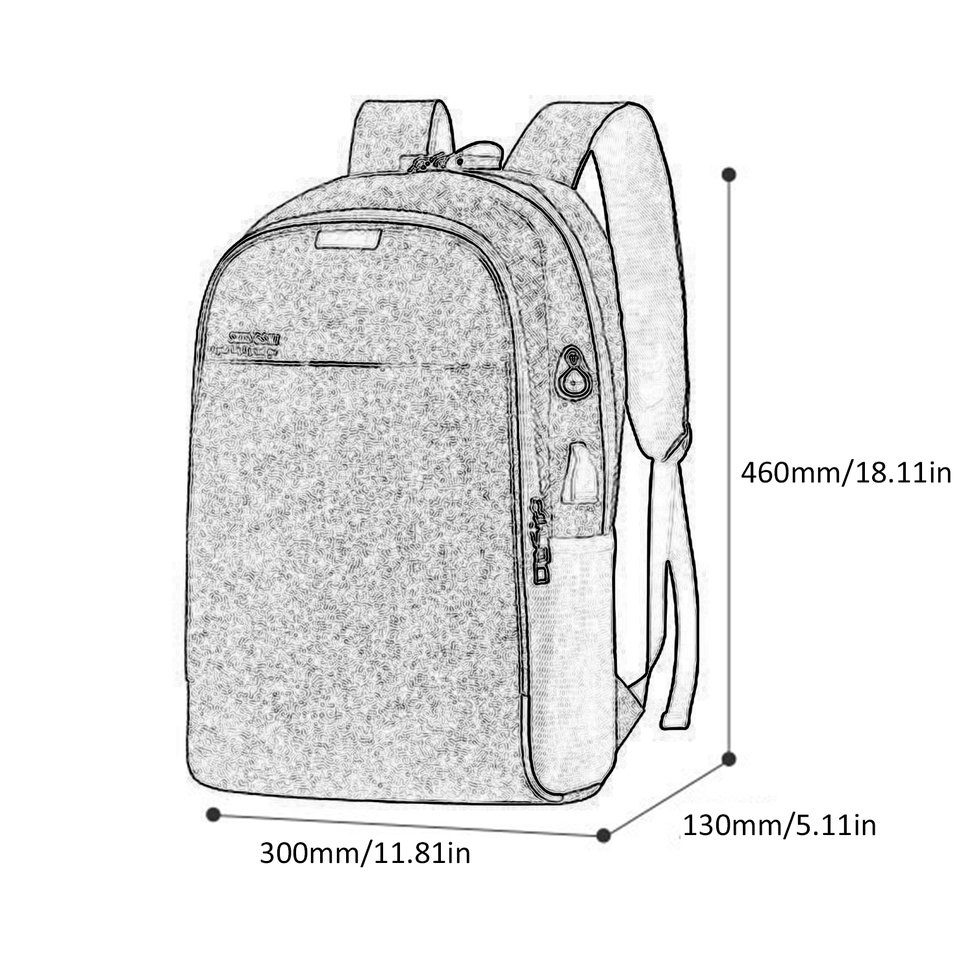 Balo Laptop Chống Trộm Có Cổng Sạc Usb Ốp