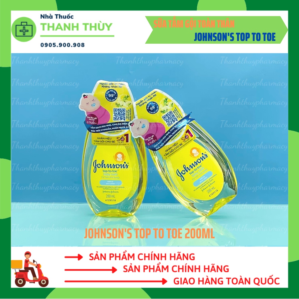 Sữa Tắm Gội Toàn Thân Johnson'S Top To Toe  Làm Sạch Nhẹ Nhàng Làn Da Mỏng Manh Của Trẻ Sơ Sinh