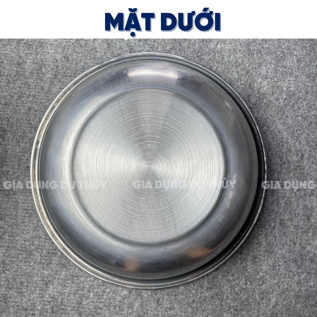 Thau nhôm tròn giá rẻ size trung đường kính 40-42-44-46-48-50-52-54-56-58 cm, miệng cuốn bo tròn của gia dụng Du Thủy