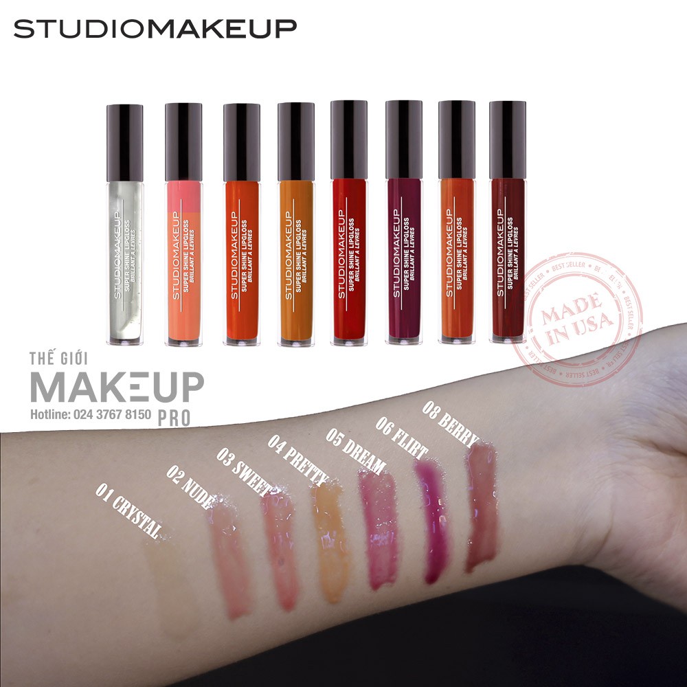 Son siêu bóng STUDIOMAKEUP SUPERSHINE LIPGLOSS SLG