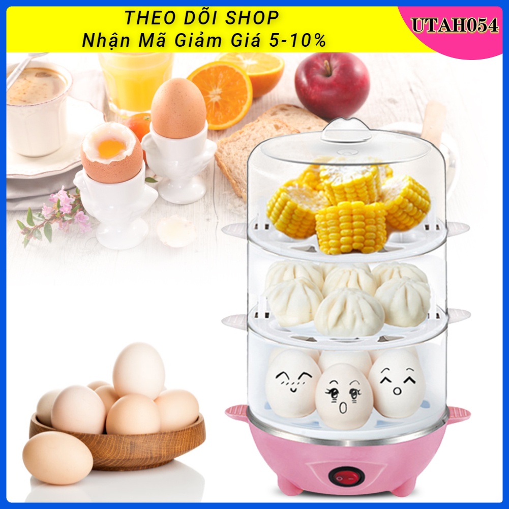 Máy nấu trứng và hấp thức ăn 1-3 tầng gia dụng đa chức năng đầu cắm EU 220v