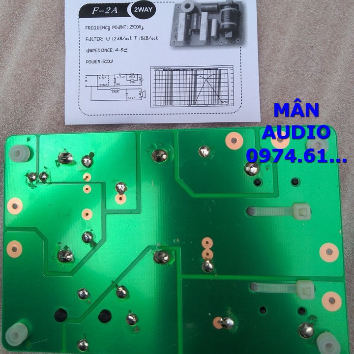 MẠCH PHÂN TẦN 2 LOA F2A - DÙNG CHO 1 BASS 1 TREBLE - GIÁ 1 MẠCH