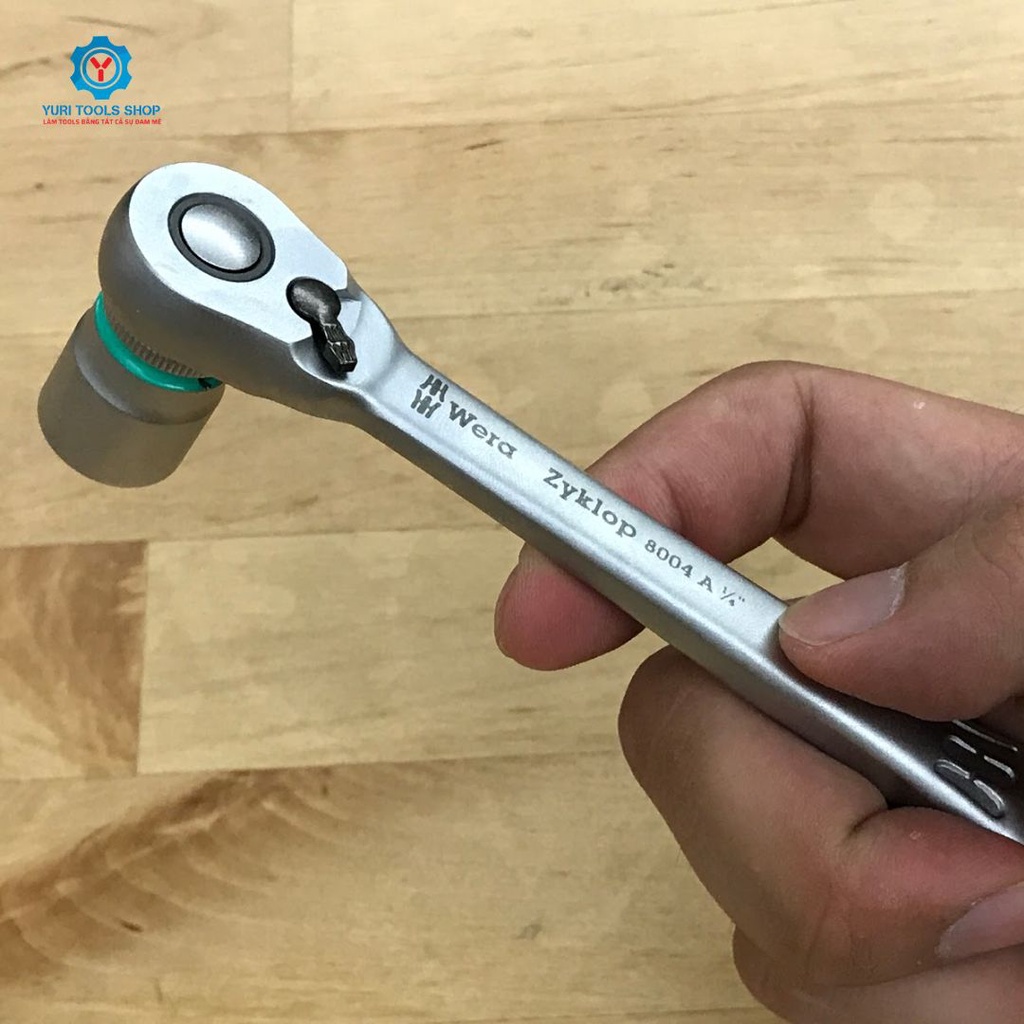 Cần Siết Tròng Cóc Wera 8004 A Zyklop Full Metal Ratchet With Switch Lever, 1/4' - 05004004001