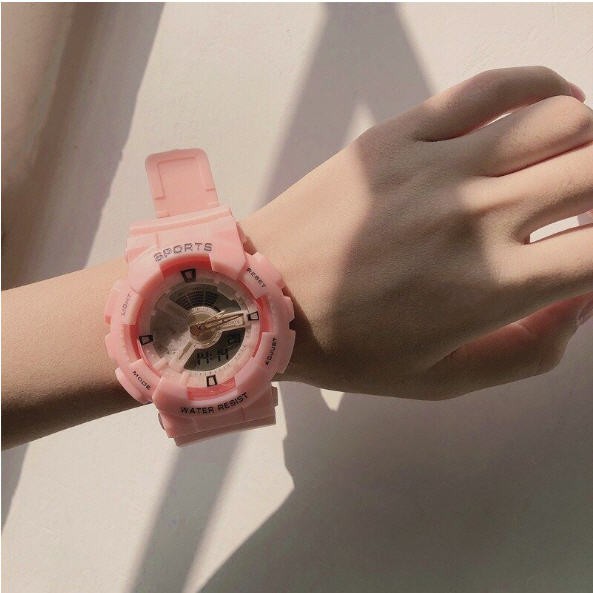 Đồng hồ Sanosi Nữ điện tử thể thao Hồng dây cao su siêu bền | BigBuy360 - bigbuy360.vn