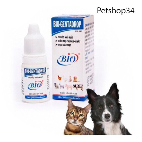 Dung Dịch Nhỏ Mắt Chó Mèo Bio Gentadrop 10 ml - Petshop34