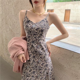 Váy hai dây hoa nhí dáng xòe tiểu thư lên sang siêu đẹp Hot 2021