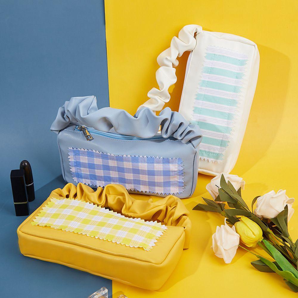 Túi Đựng Son Môi / Mỹ Phẩm Khóa Kéo Xếp Ly Nhỏ Gọn Tiện Lợi