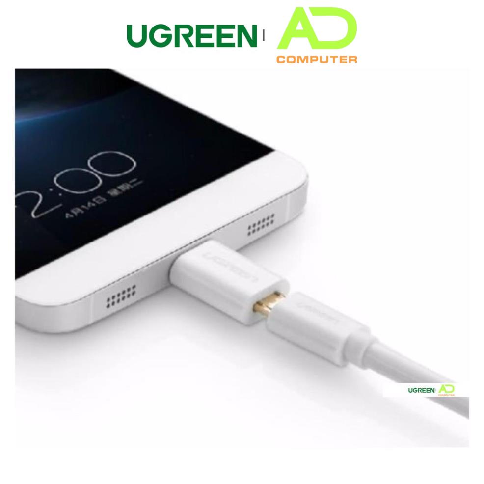 Đầu chuyển Micro USB sang USB type C, kích thước 18*13*6,6mm UGREEN US157