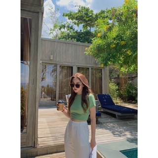 Áo croptop cộc tay buộc eo