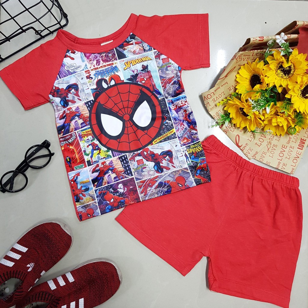 Bộ thun bé trai in người nhện spiderman