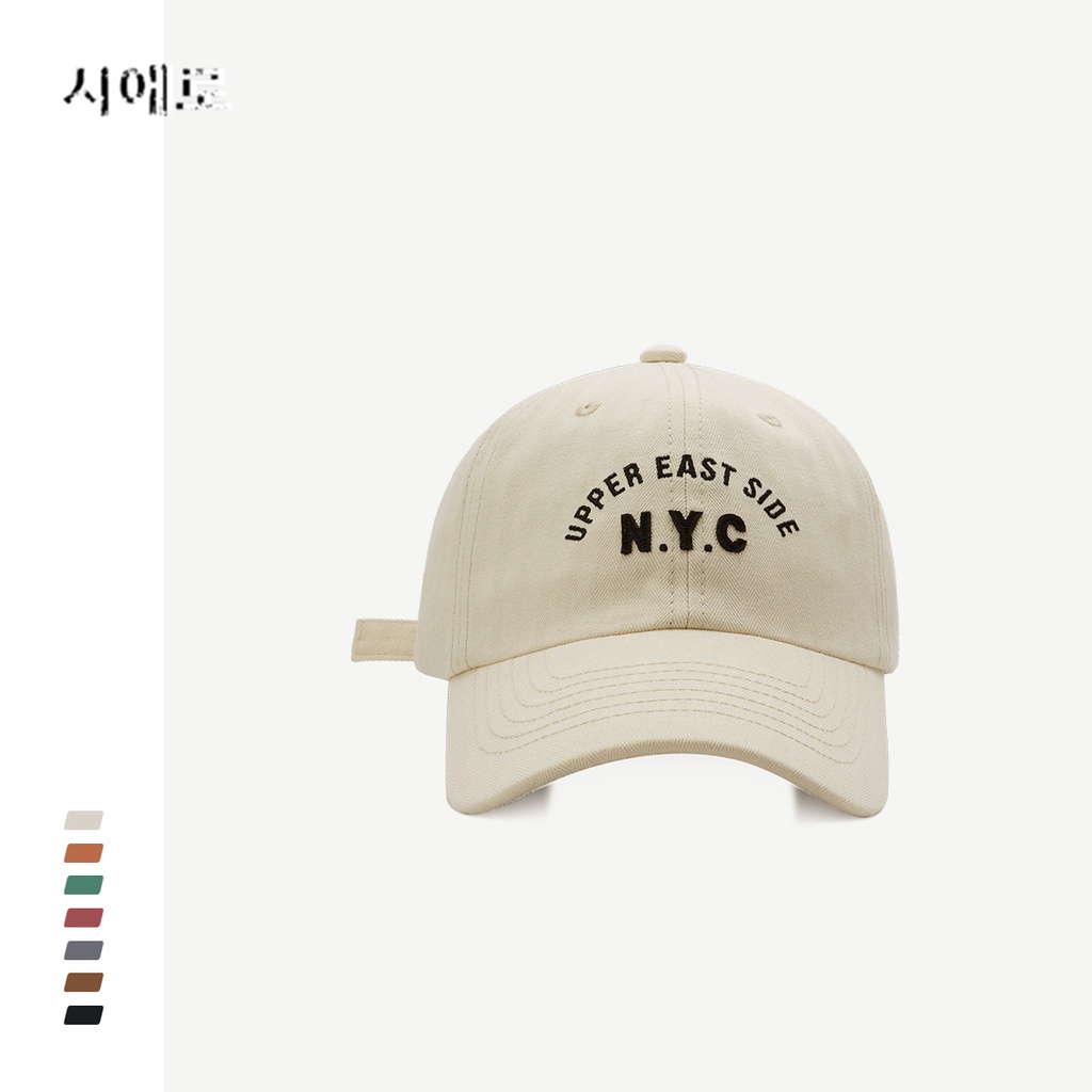 Mũ Lưỡi Trai Mềm Mại Thêu Chữ NYC Phong Cách Hàn Quốc Cho Nam Nữ