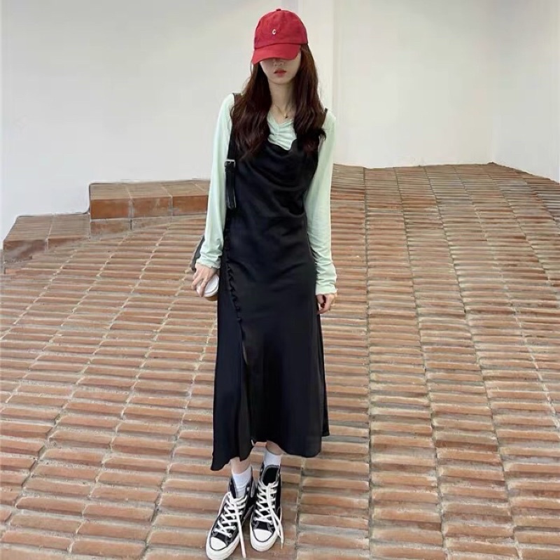 SẴN VÁY M - Set áo váy xẻ tà Ju Seok Kyung phim Penhouse