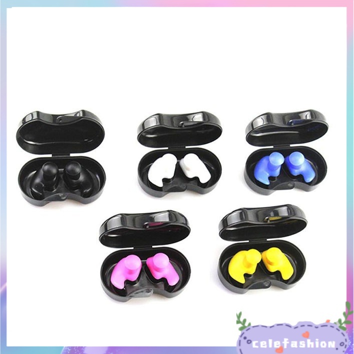1 Cặp Nút Bịt Tai Chống Bụi Bằng Silicone Chống Nước Dùng Khi Bơi Lặn