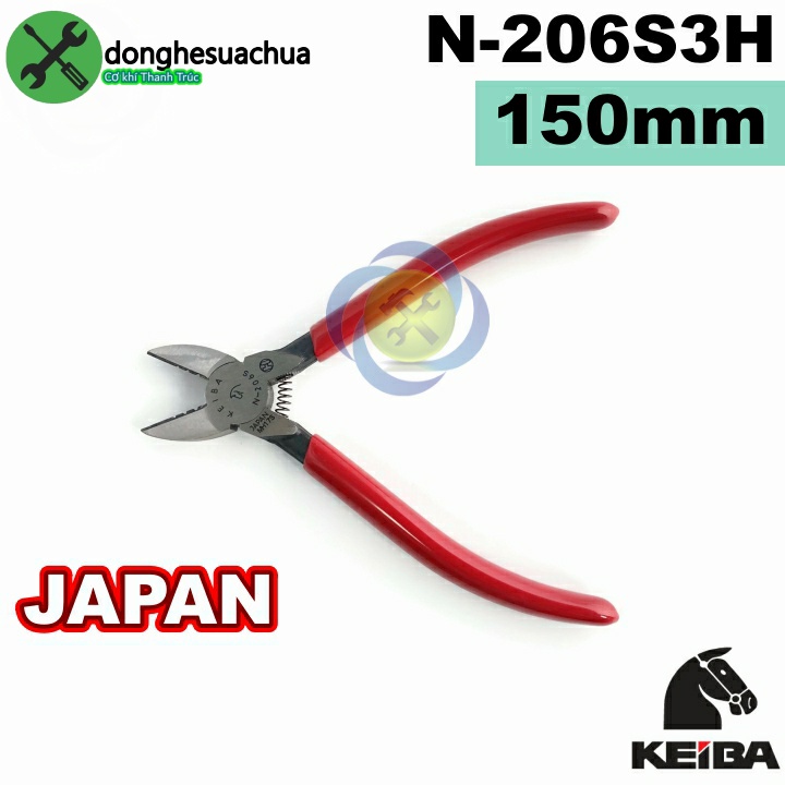 Kìm cắt Keiba N-206S3H Nhật Bản dài 150mm (3 lỗ) loại 6 inch (Japan)