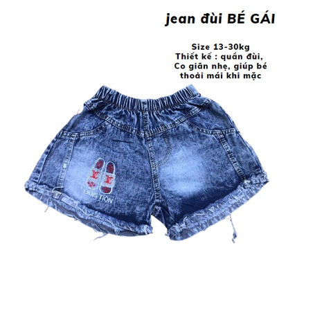 Quần jean đùi cho bé gái size 13-35kg