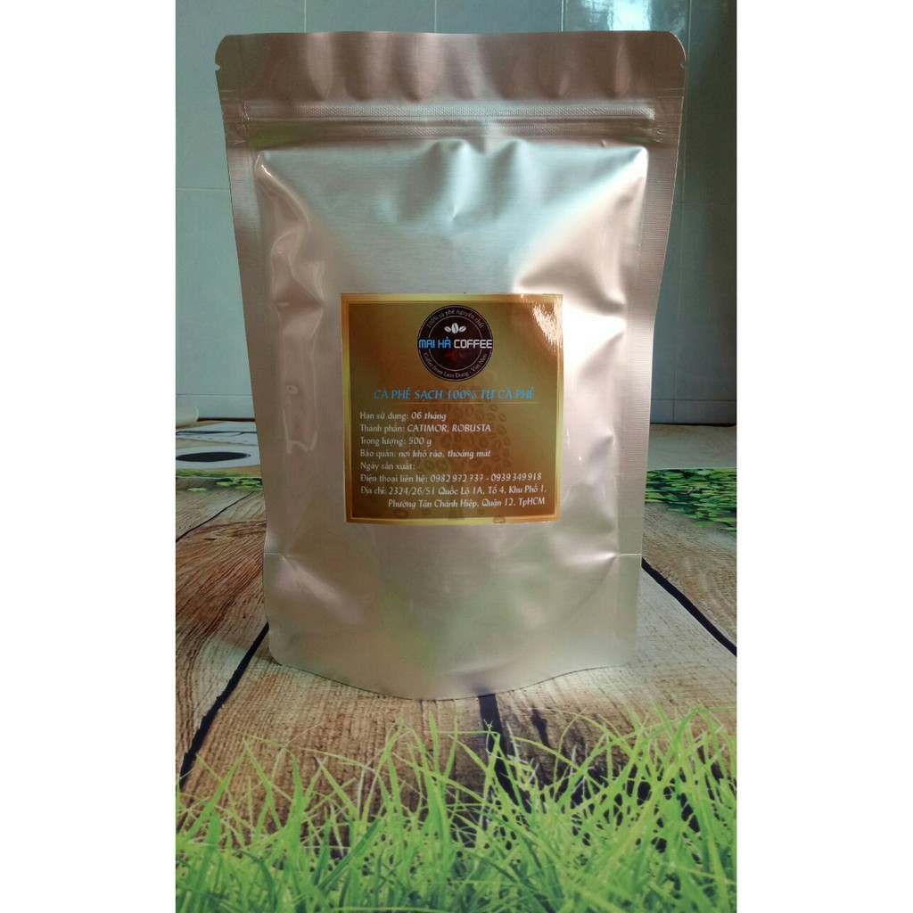 Maihà coffee - Cà phê rang xay mộc - 100% Robusta + Arabica nguyên chất - bịch 500gr giá 130k