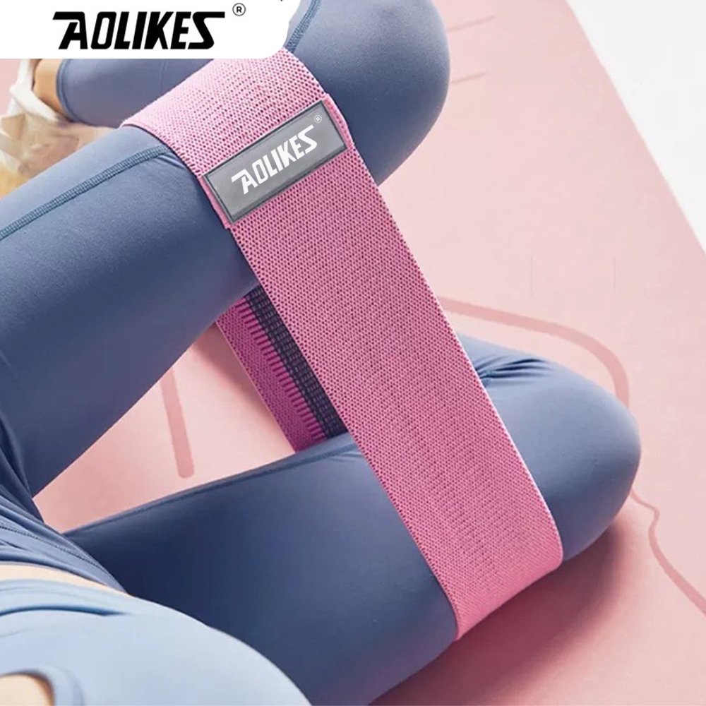 Dây kháng lực mini band tập gym, tập mông, power band đàn hồi vải chính hãng 3 cấp độ Aolikes 3604