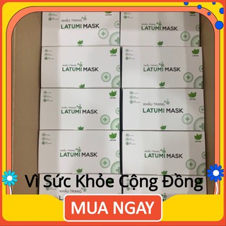 1 thùng khẩu trang y tế lọc khuẩn 4 lớp latumi cao cấp xuất khẩu 50 hộp