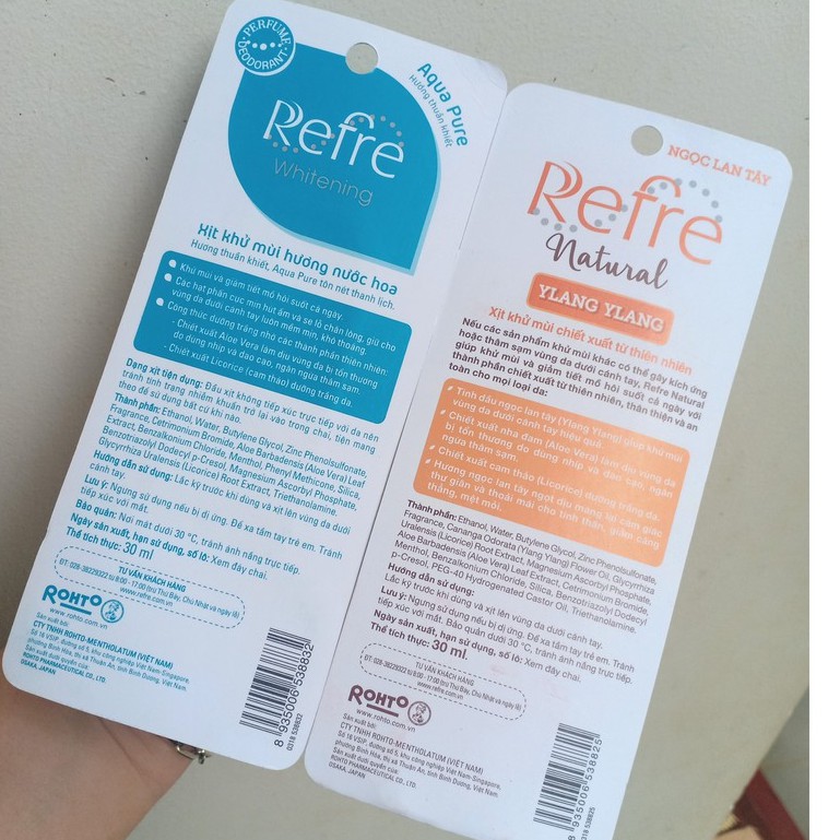 Xịt khử mùi hương nước hoa Mentholatum Refre _30ML | Thế Giới Skin Care