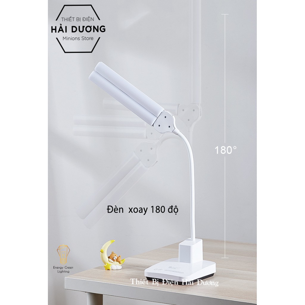 Đèn Bàn LED 2 Đầu Chiếu Sáng DB-1928 - 3 Chế Độ Ánh Sáng - Xoay 180 Độ Thay Đổi Góc Chiếu Sáng Linh Hoạt