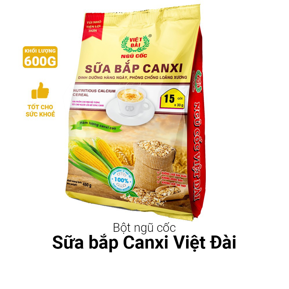 Ngũ cốc sữa bắp canxi Việt Đài 600g (20 gói nhỏ)