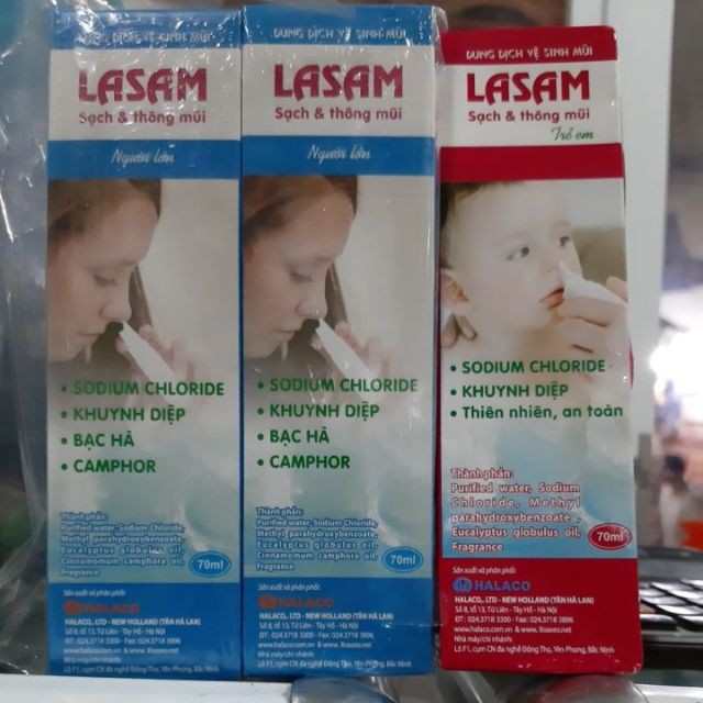 Lasam xịt mũi 70ml cho trẻ em và người lớn - Nhà thuốc Nhật Thành