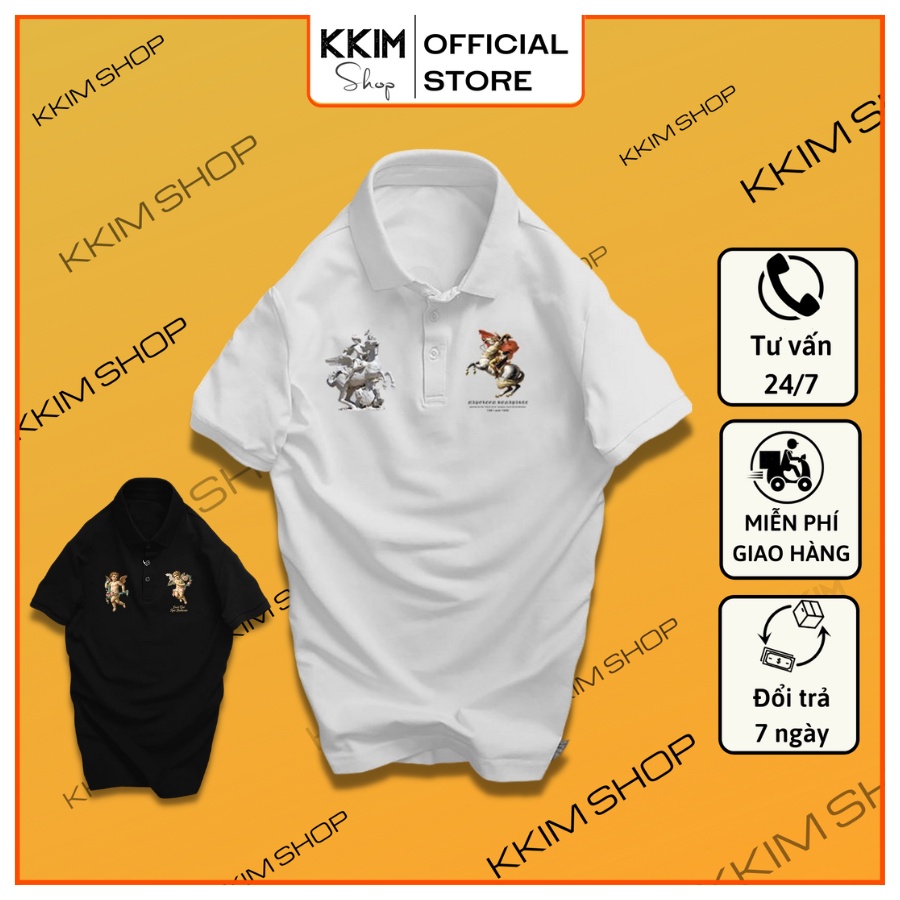 Áo Polo KKIMSHOP, Full Size Nam Nữ, áo thun có cổ trắng, đen, cổ trụ Unisex chất Thun Cá Sấu Poly Thái KKimshop