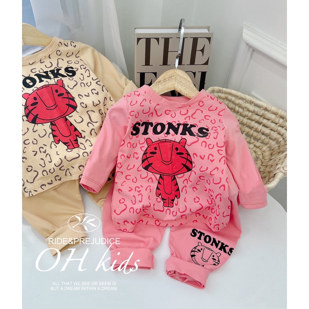 Bộ quần áo dài tay hình chú hổ cho bé