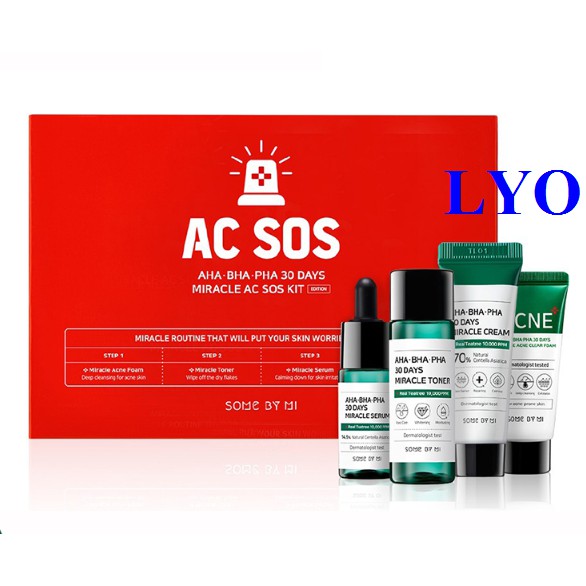 Set dưỡng da cho da mụn SOME BY MI AHA-BHA-PHA 30 DAYS MIRACLE TRAVEL KIT 4 món