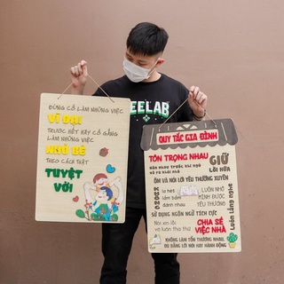 Bảng Gỗ Trang Trí Quy Tắc Hạnh Phúc Size Lớn