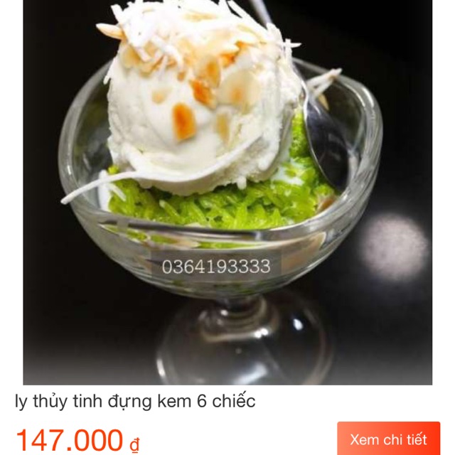 Ly thuỷ tinh đựng kem