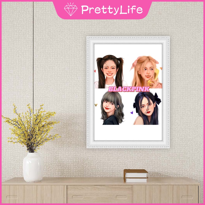 Bộ tranh đính đá 5D DIY hình nhóm nhạc Blackpink 30x40cm