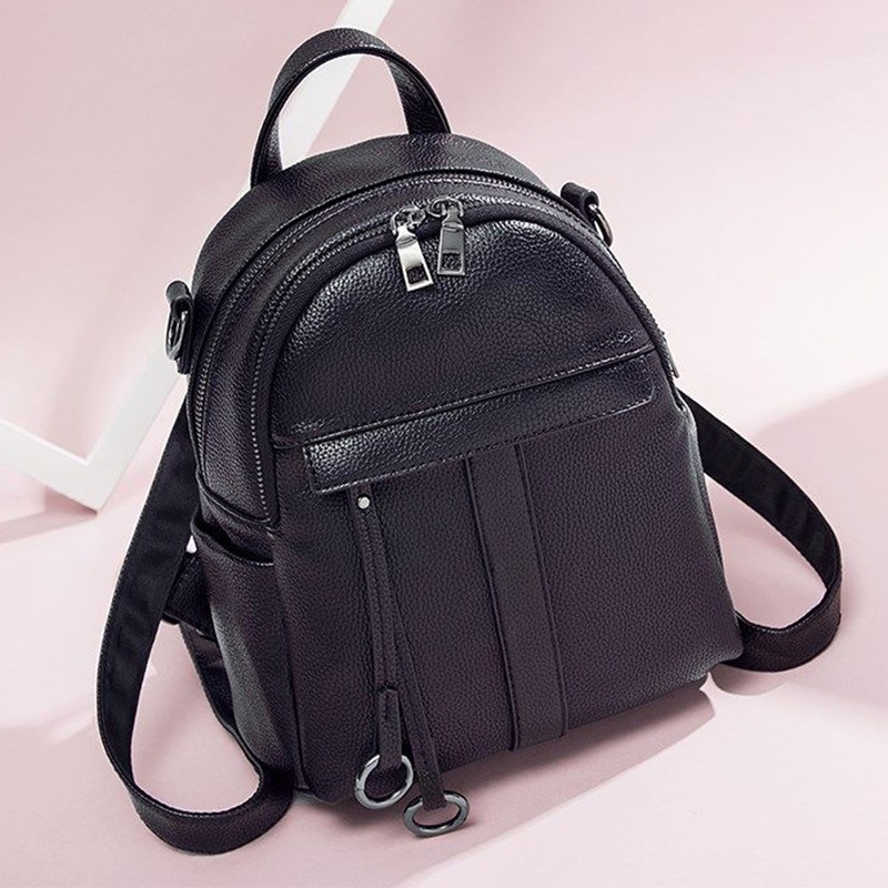 Balo Da Pu Cỡ Nhỏ Thiết Kế Đơn Giản Thời Trang Cho Nữ