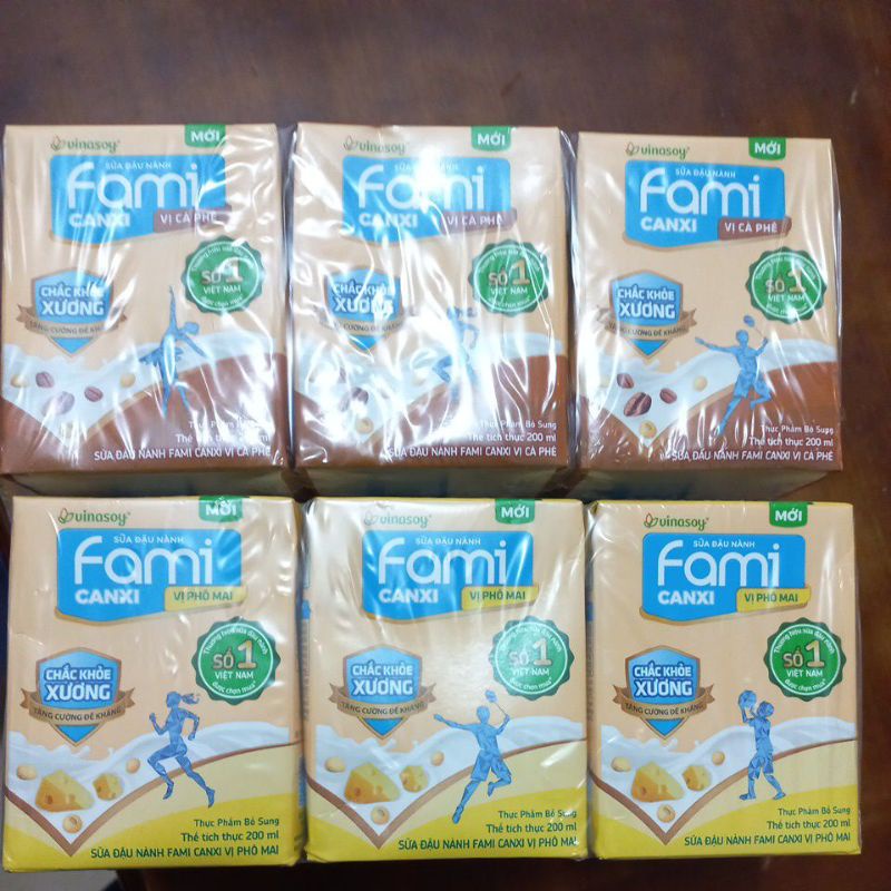 Sữa đậu nành fami canxi vị phô mai và vị cà phê