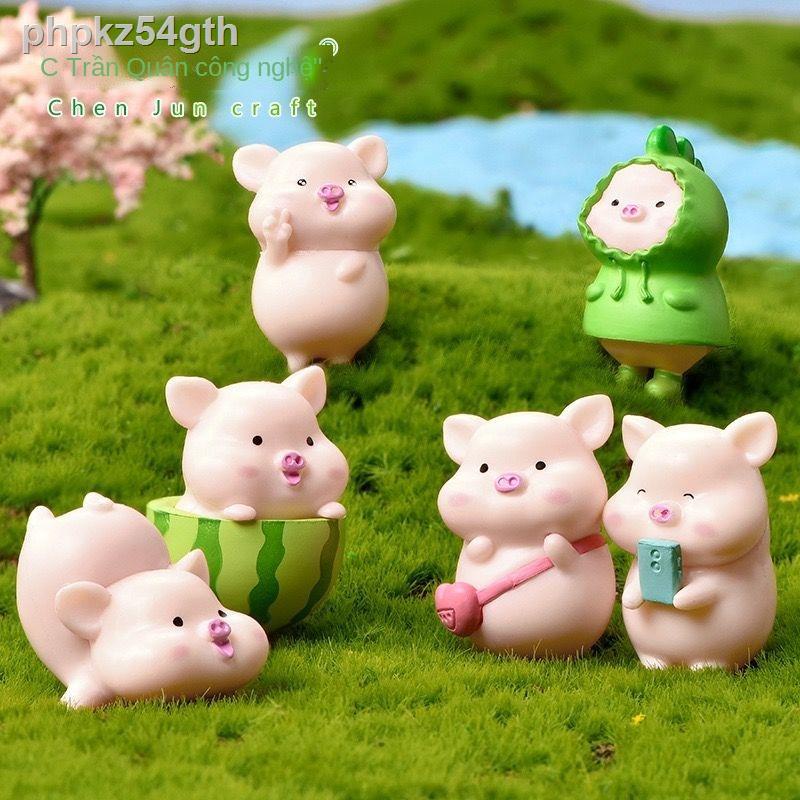 đồ trang trí dễ thương heo đất cây cảnh xe mini cô gái trái tim quà tặng sinh nhật máy tính để bàn