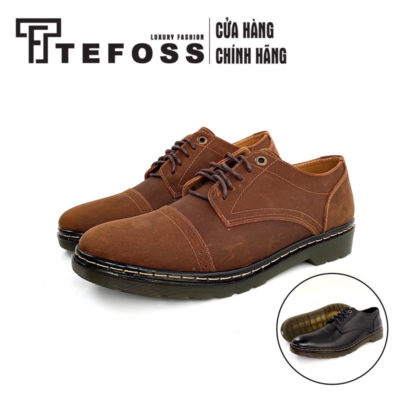 Giày nam da bò thật TEFOSS HN535 Derby bụi bặm, cá tính size 38-44, đế khâu