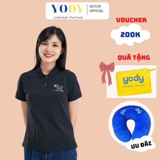 Áo Polo Nữ YODY AirMax In Hình Cộc Tay, Áo Phông Có Cổ Chính Hãng Co Giãn Trẻ Trung APN4146 ! *